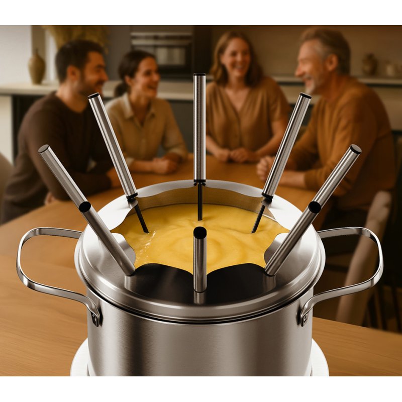 PROFI COOK ensemble à fondue PC-FD 128, acier inoxydable, 1,2 litre, 800 watts